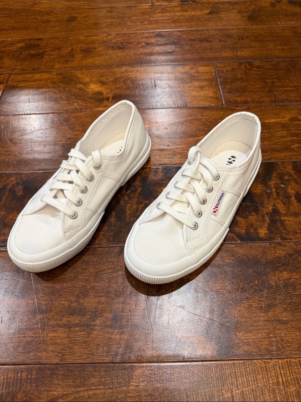 Superga Cream Canvas Low-Top Sneakers size 37/US 6.5